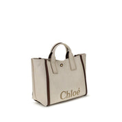 Beige Cotton Shoulder Bag