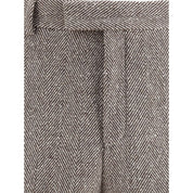 Gray Fleece Wool Casual Pants