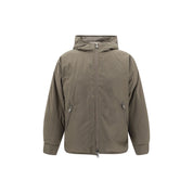 Brun fleece- och ullkappa