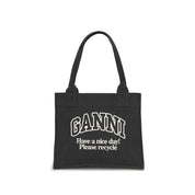 Black Cotton Shoulder Bag