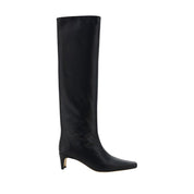 Black Calf Leather Bos Taurus High Heel Boots