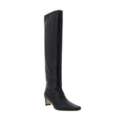 Black Calf Leather Bos Taurus High Heel Boots