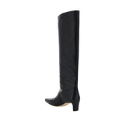 Black Calf Leather Bos Taurus High Heel Boots