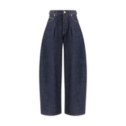 Blå bomullshögar med lös passform