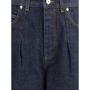 Blå bomullshögar med lös passform