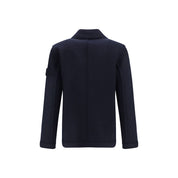 Blue Fleece Wool Coat