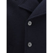 Blue Fleece Wool Coat