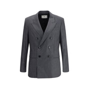 Gray Fleece Wool Blazer