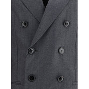 Gray Fleece Wool Blazer