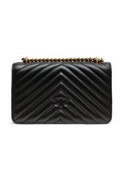 Black Leather Love One Mini Shoulder Bag