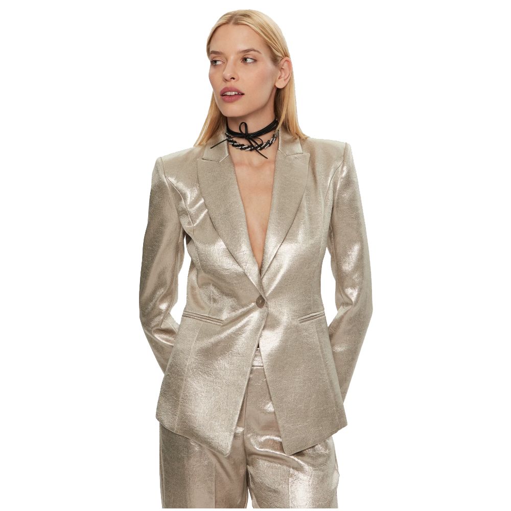 Gul polyesterblazer