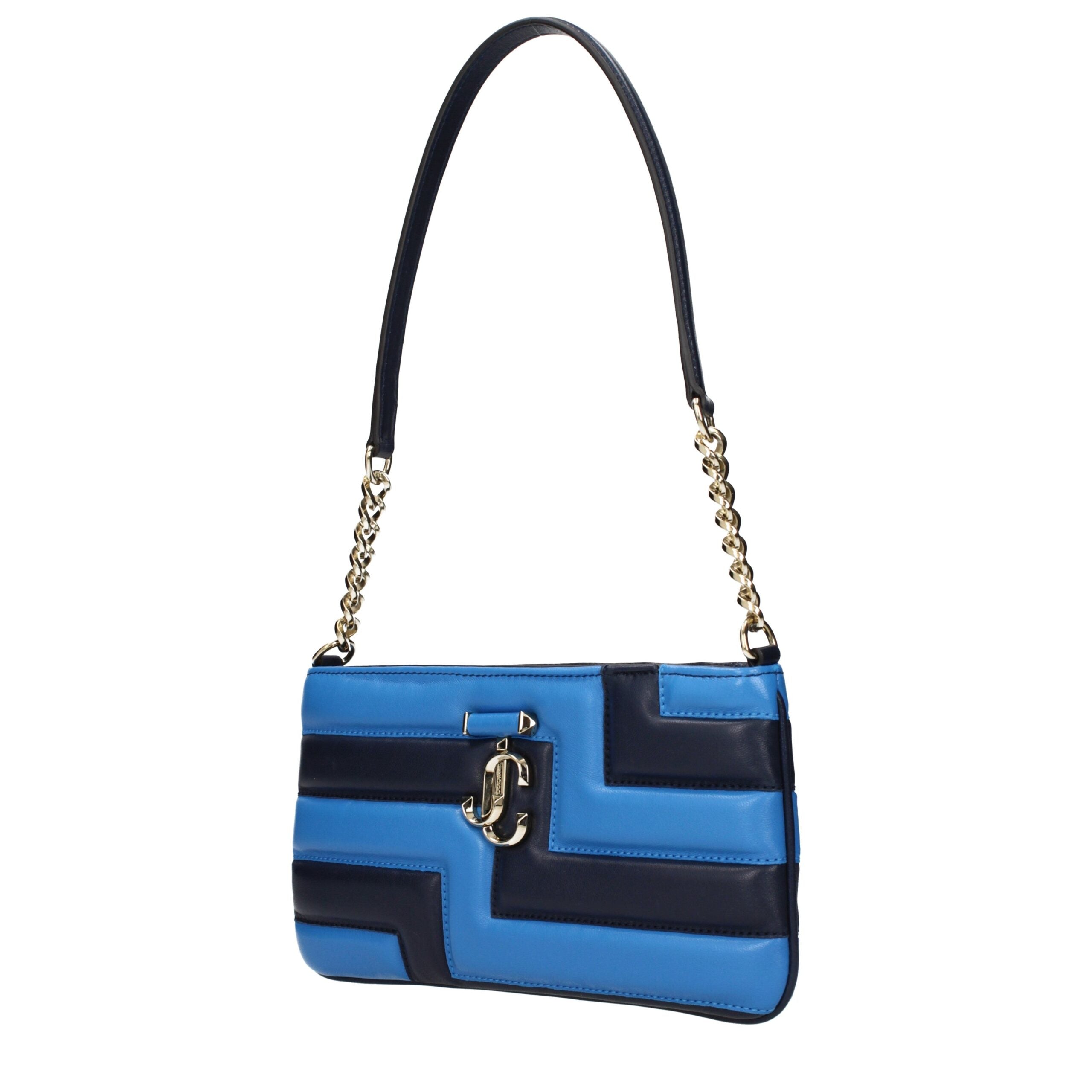 Blue Leather Shoulder Bag