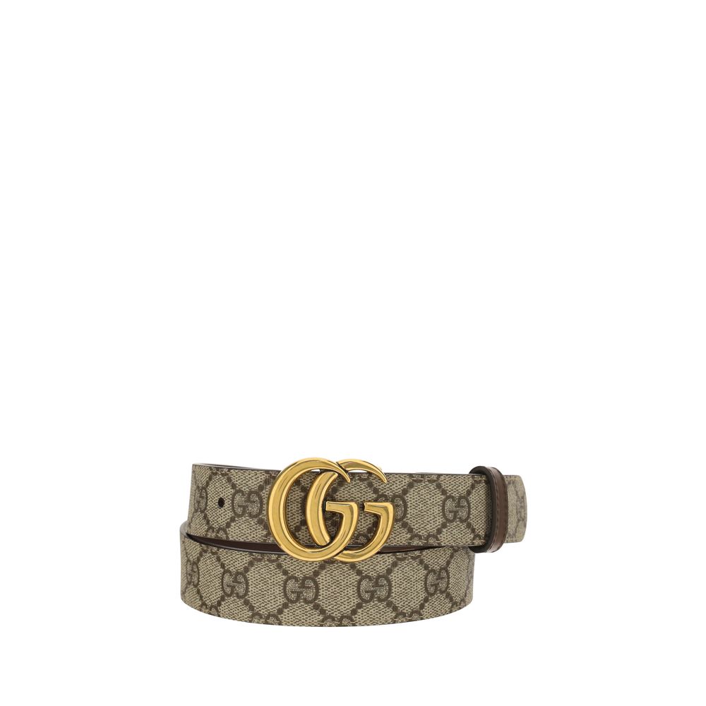 Brown Polyurethane Belt with GG Supreme Pattern - Gucci