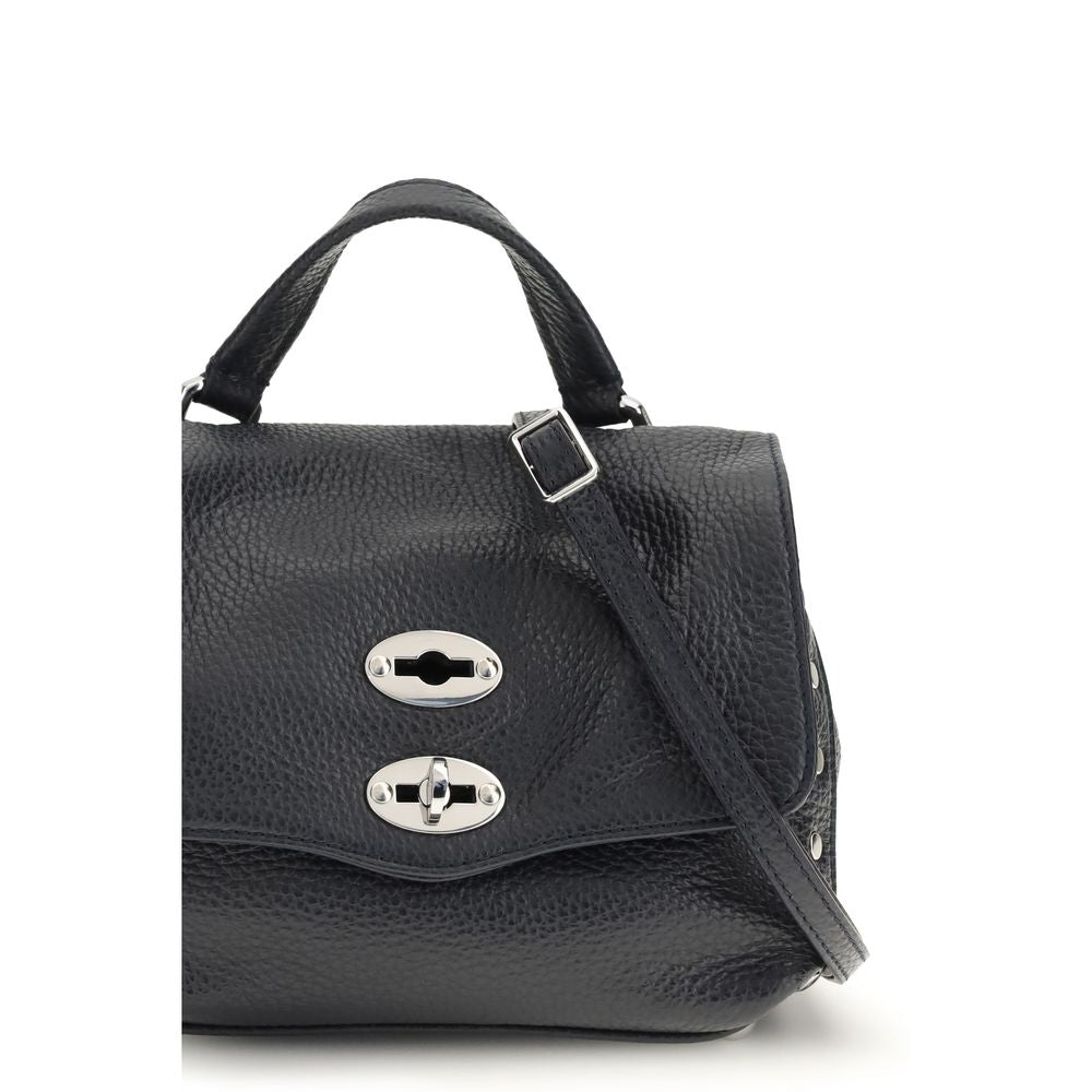 Blå kalvläder Zanellato Postina Daily axelväska