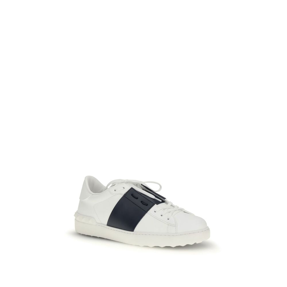 Valentino Garavani Blue Calf Leather Low Top Sneakers