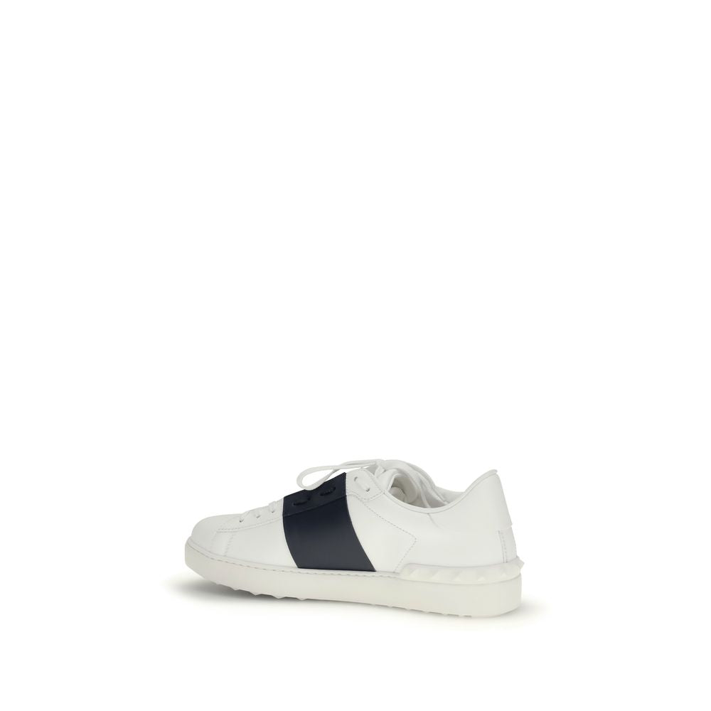 Valentino Garavani Blue Calf Leather Low Top Sneakers