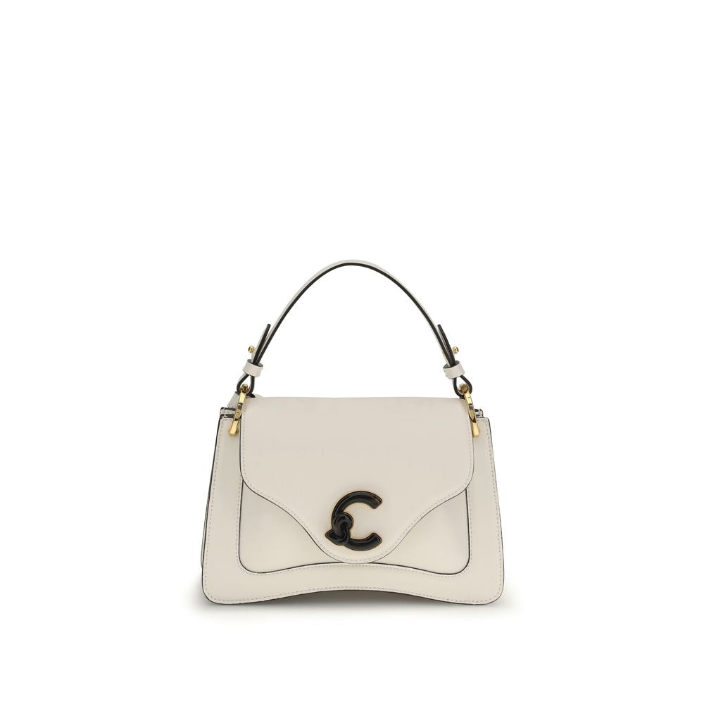 Coccinelle Cream Calf Leather C Me Axelväska Med Avtagbart Handtag