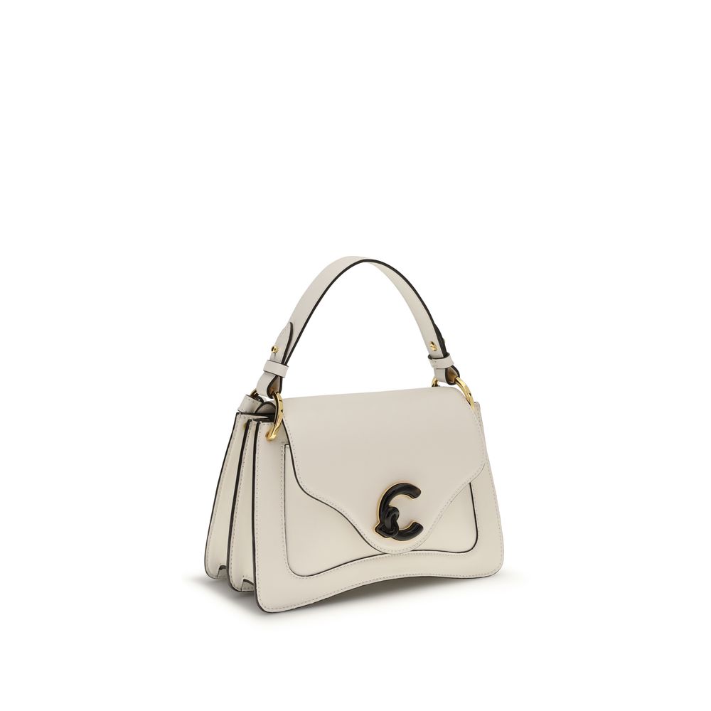 Coccinelle Cream Calf Leather C Me Axelväska Med Avtagbart Handtag