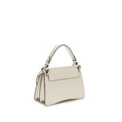 Coccinelle Cream Calf Leather C Me Axelväska Med Avtagbart Handtag