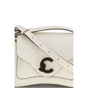 Coccinelle Cream Calf Leather C Me Axelväska Med Avtagbart Handtag