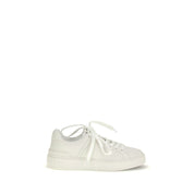 Balmain White Calf Leather Low Top Sneakers