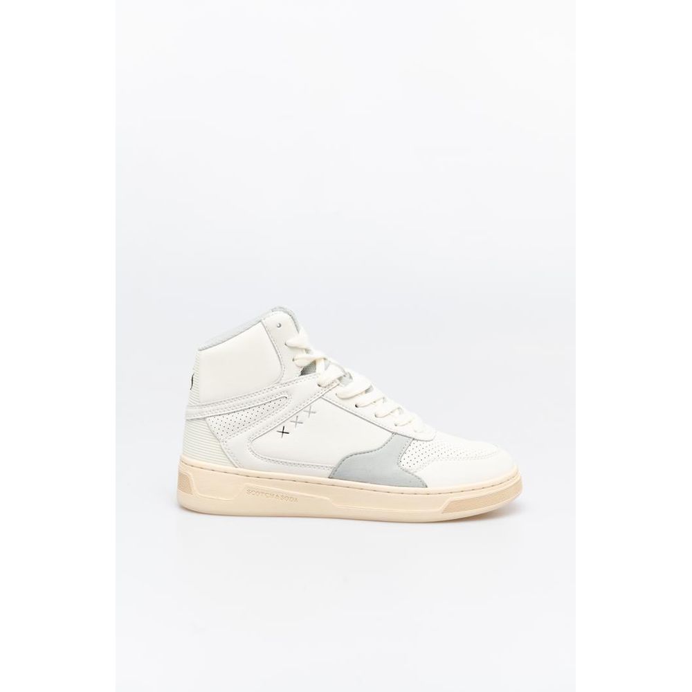 Scotch & Soda White Recycled Synthetic High Top Sneakers