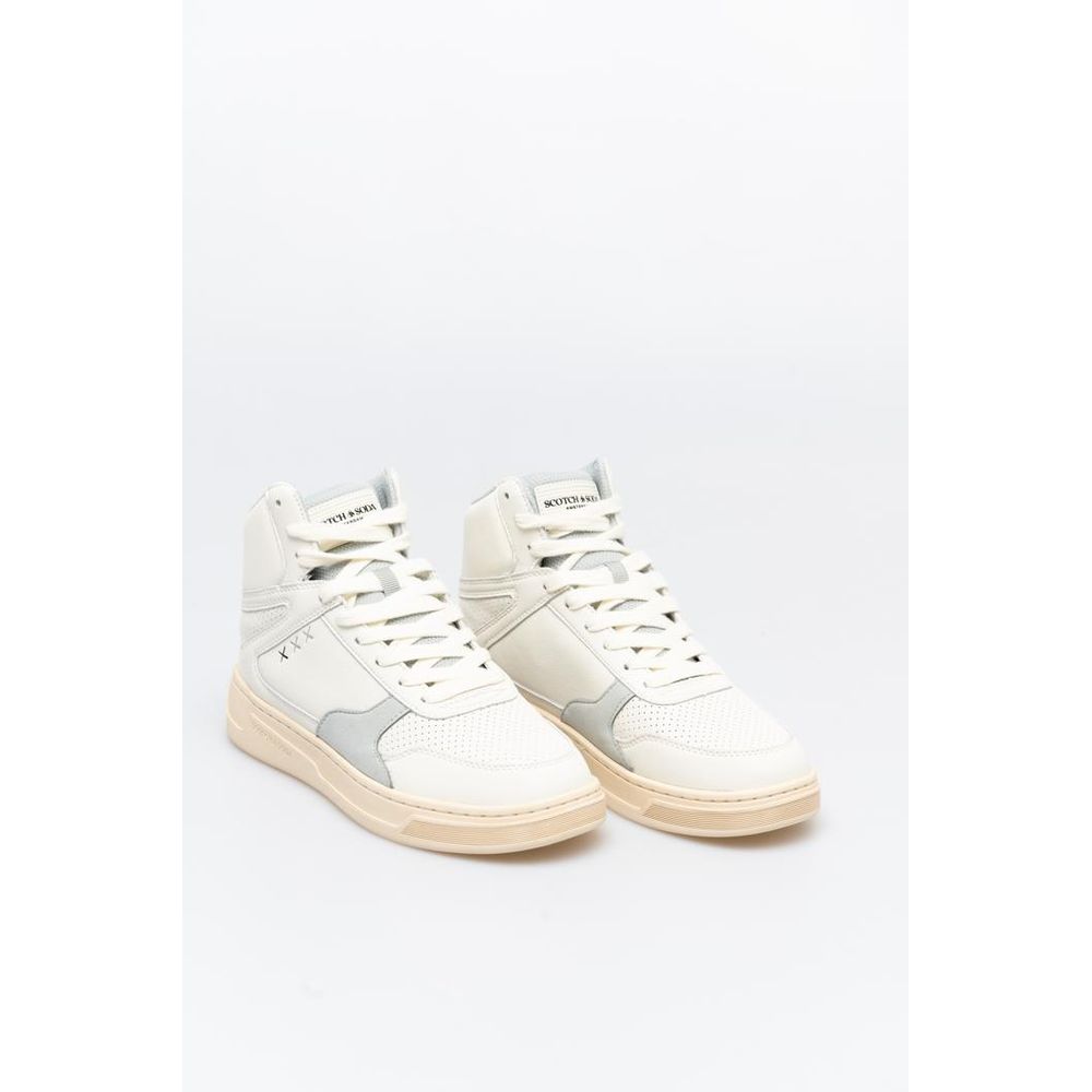 Scotch & Soda White Recycled Synthetic High Top Sneakers