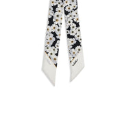 Valentino Flerfärgad Sidenscarf Blommigt Mönster Rosett Tillbehör