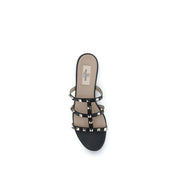 Valentino Garavani Black Calf Leather Slider Sandals