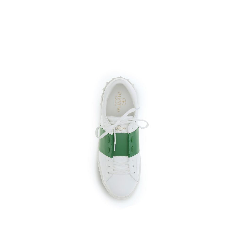 Valentino Garavani White Calf Leather Low Top Sneakers