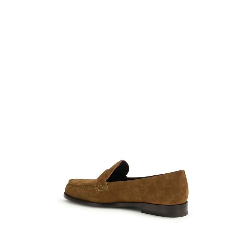 Tory Burch Beige Calf Leather Penny Loafers