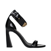 Versace svarta stiletto-sandaler i lackläder
