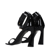 Versace svarta stiletto-sandaler i lackläder