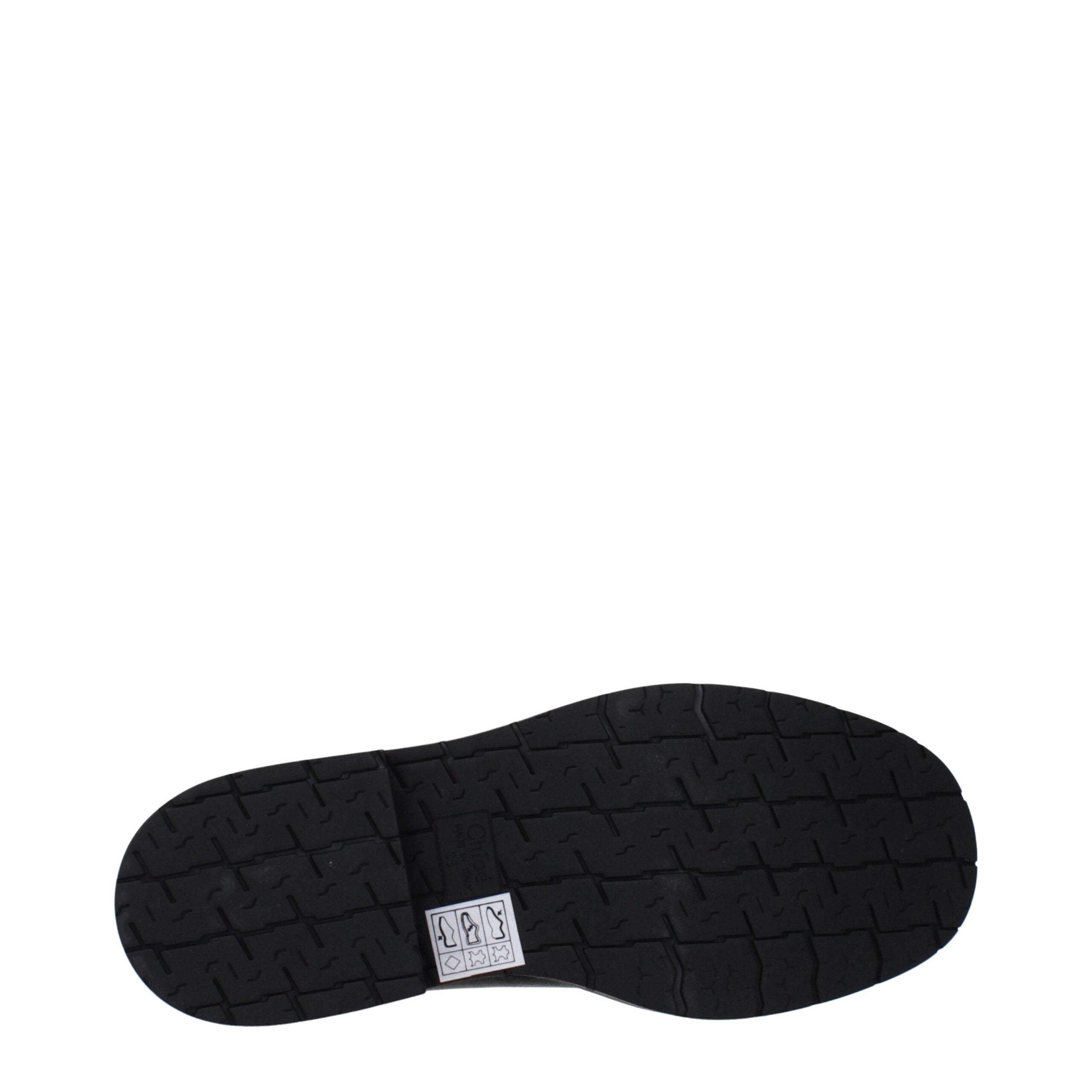 Chloé svarta läderstövlar med logotyp på sidan och vintage-look