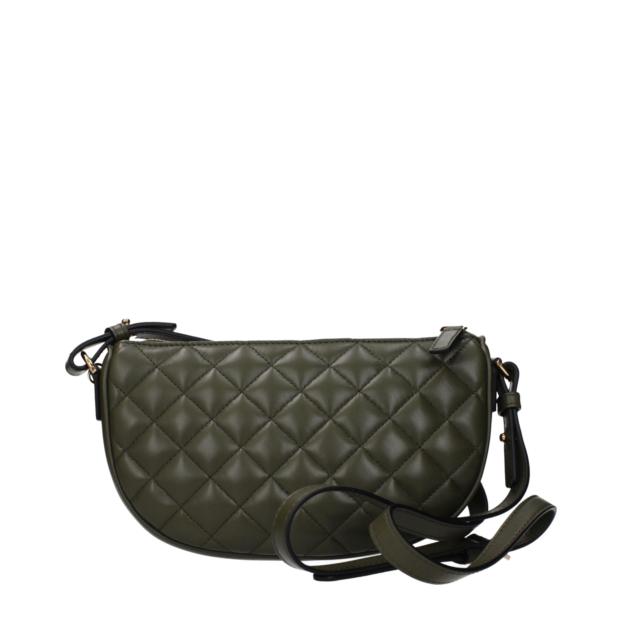 Versace Grön Läderväska med Detalj Framtill