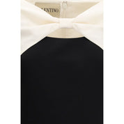 Valentino Black Fleece Wool Cocktail Dress