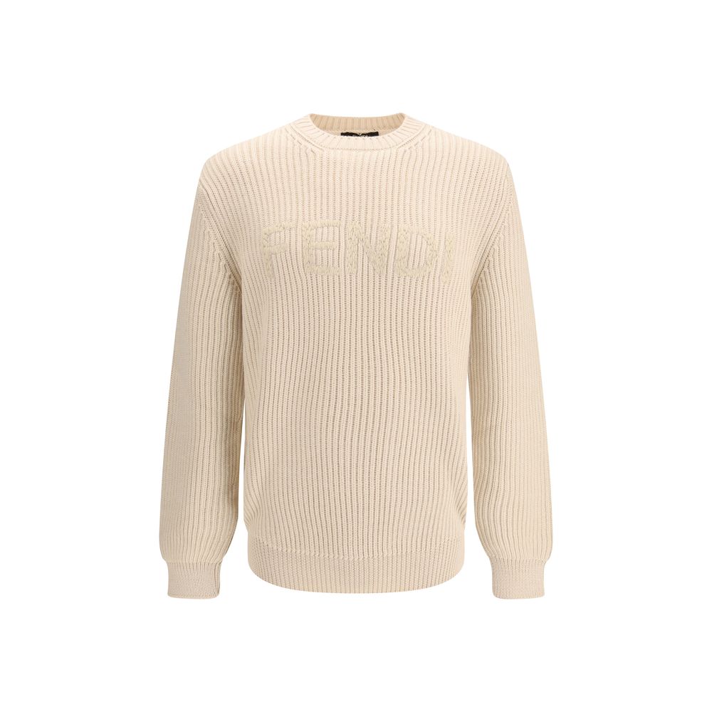 Fendi Beige Fleece Wool Sweatshirt
