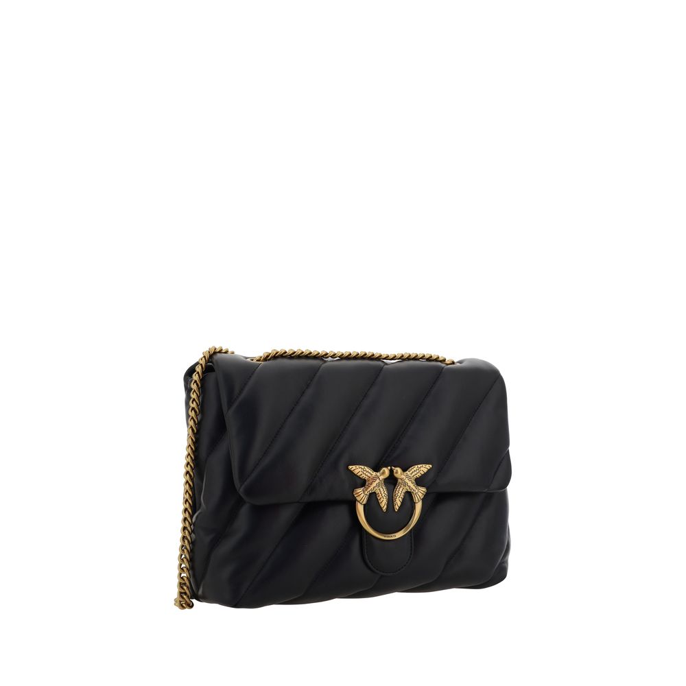 PINKO Black Calfskin Shoulder Bag