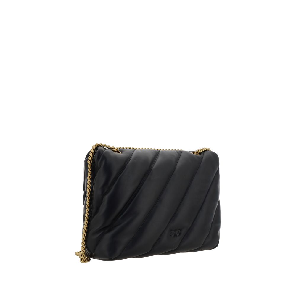 PINKO Black Calfskin Shoulder Bag