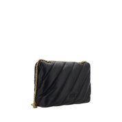 PINKO Black Calfskin Shoulder Bag