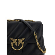PINKO Black Calfskin Shoulder Bag