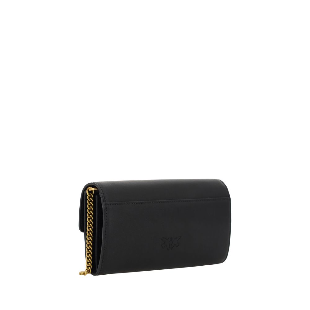 PINKO Black Calf Leather Love One Wallet