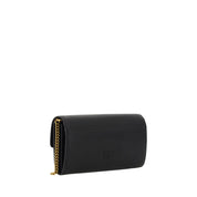 PINKO Black Calf Leather Love One Wallet