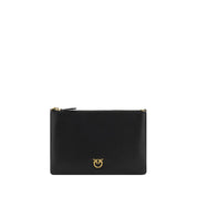 PINKO Black Calfskin Shoulder Clutch Bag