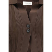 Max Mara Brown Viscose Cardigan with Horn Buttons