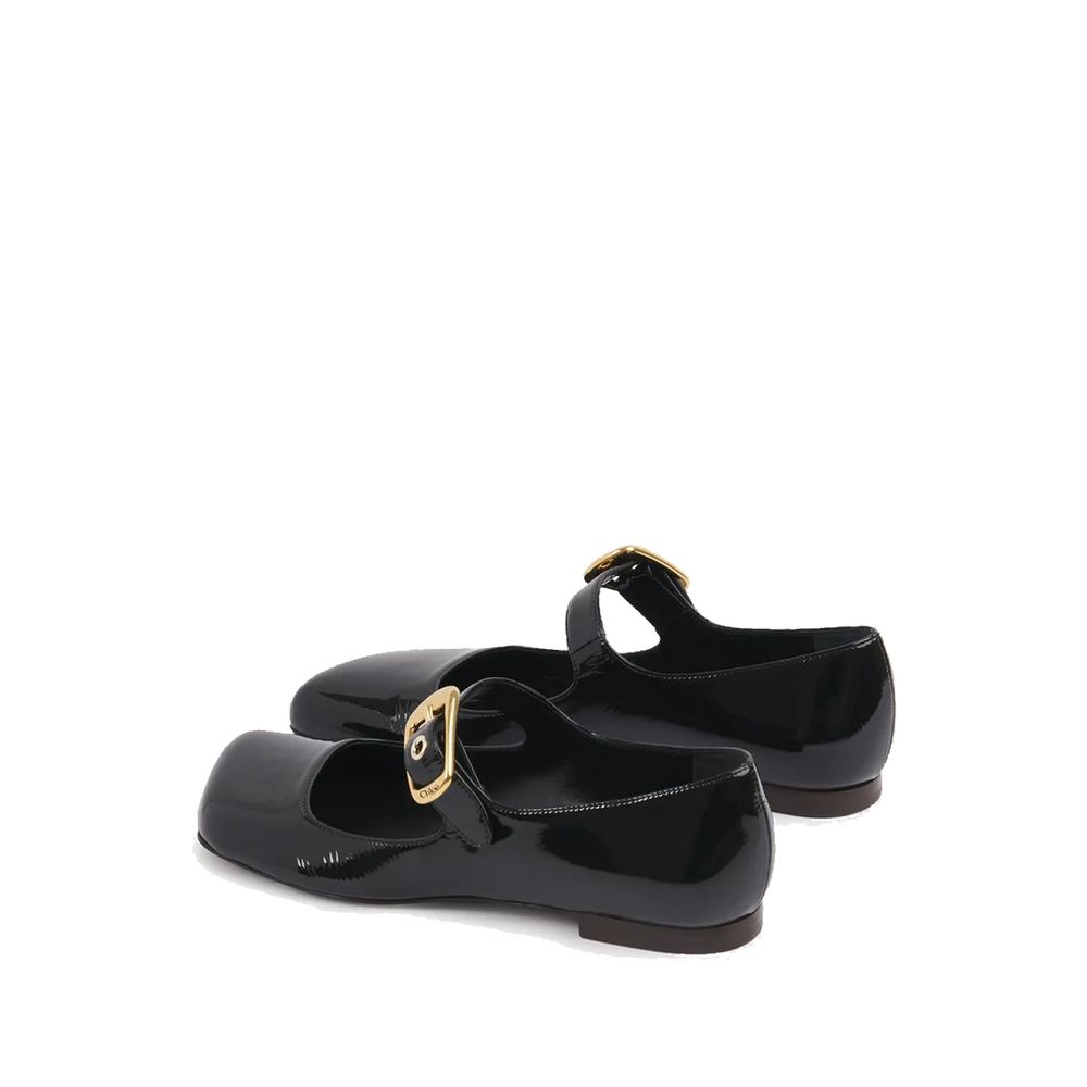 Chloé Black Patent Calfskin Ballet Flats