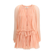 Chloé Multicolor Silk Mini Dress with Cape