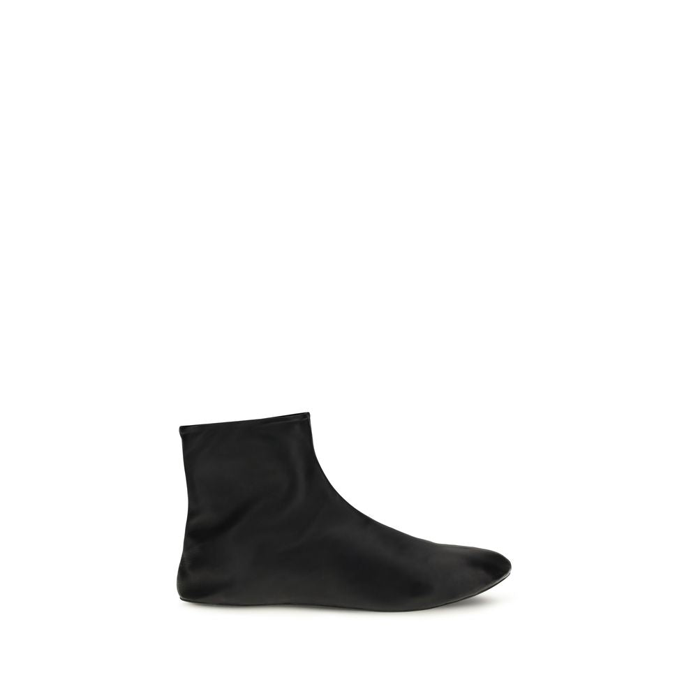 The Row Black Lamb Shearling Ankle Boots