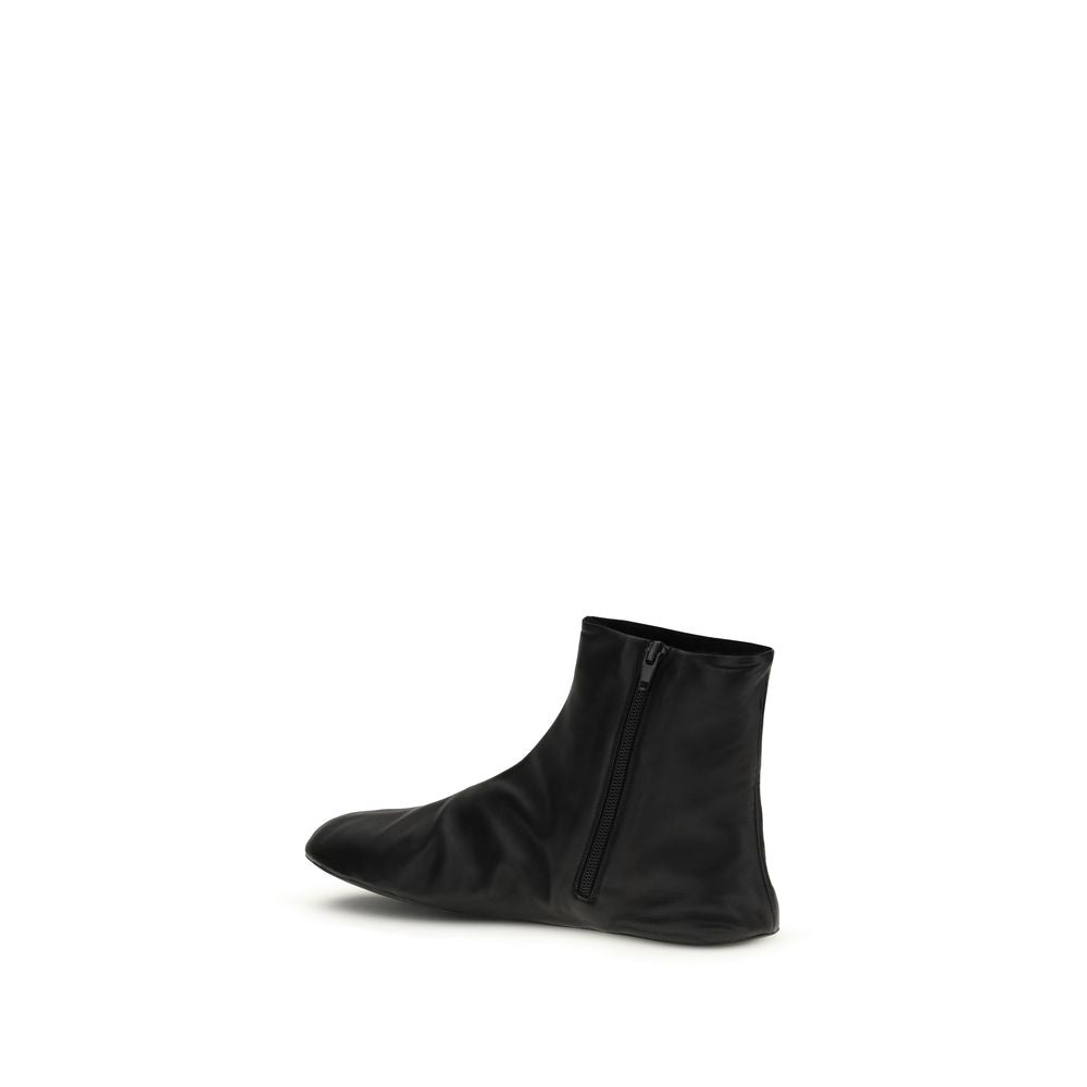 The Row Black Lamb Shearling Ankle Boots
