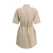 Fendi Beige Cotton Chambray Chemisier Klänning